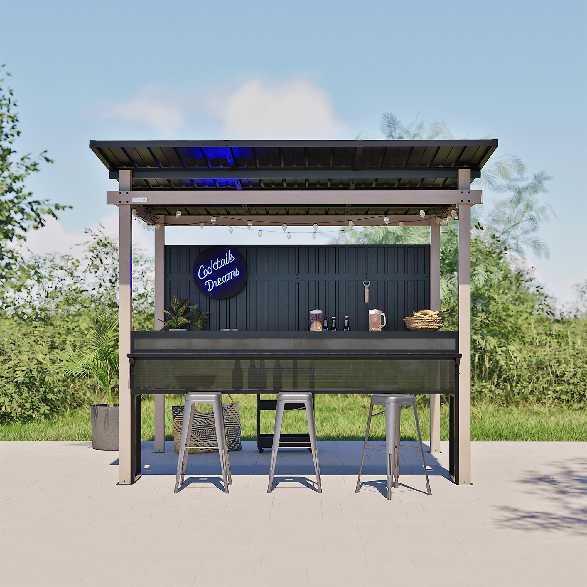 Sojag Barilo Bar Gazebo — 8.5ft. x 8.5ft., Rustproof Aluminum Frame, Galvanized Steel Roof, Model# 500-9172430